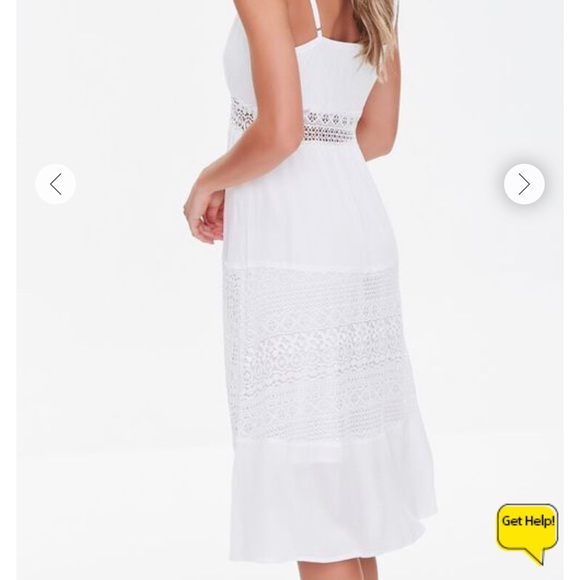 Super cute white dress with beautiful details. Never worn - Picture 2 of 3